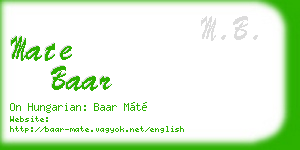 mate baar business card