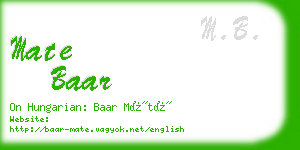 mate baar business card